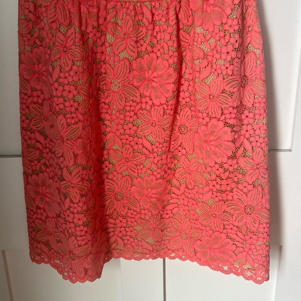 Trina Turk Gaviota Coral Lace Sleeveless Dress sz 4 - Picture 8 of 11